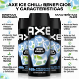 Axe Pack 3 Desodorante Body Spray Ice Chill (150ml c/u) - Frescura Helada y Protección 48h