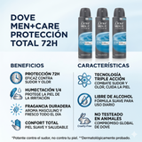 Dove Men+Care Pack 3 Desodorante Spray Protección Total (150ml c/u) - Frescura Imbatible y Cuidado Anti-Irritación