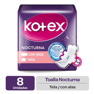 Kotex Toalla Higienica Nocturna Tela Suave 8un