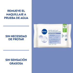 Nivea Toallas Desmaquillantes Micelar 3 En 1 25u