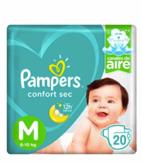 Pampers Pañales Confort Sec Talla M 20 un