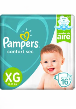 Pampers Pañales Confort Sec Talla XG 16 un