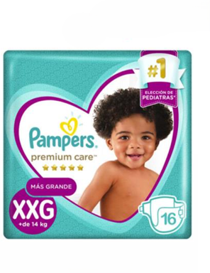 Pampers Pañales Premium Care Talla XXG 16 un