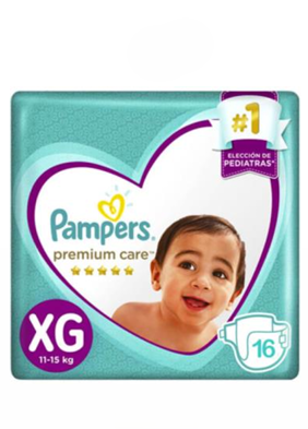 Pampers Pañales Premium Care Talla XG 16 un