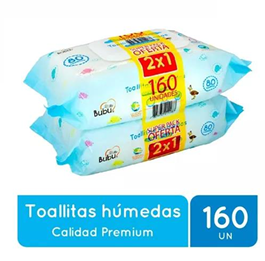 Bubu Pack Toallitas Humedas 80 Unidades x2