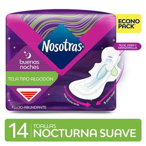 Nosotras Toallas Buenas Noches Ultra Delgada x14