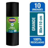 VIRUTEX BOLSA BASURA DESECHABLE 10UN 80X110
