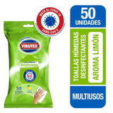 Virutex Toallas Desinfectantes Limon 50u