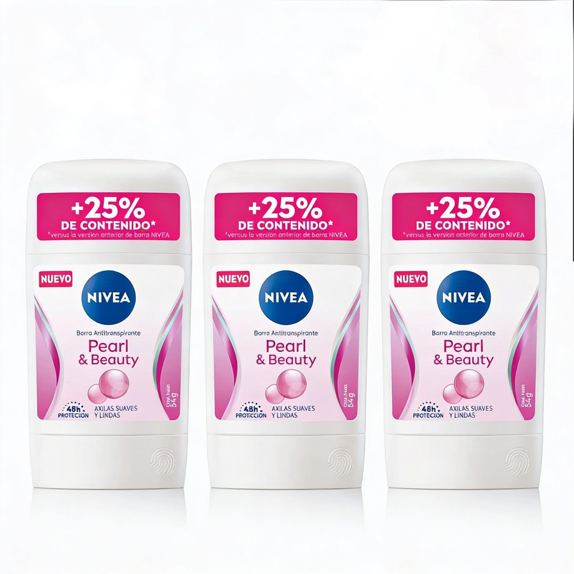 Nivea Pack 3 Desodorante en Barra Mujer Pearl & Beauty (54g c/u) - Axilas Suaves y Tacto Seco 48h