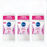 Nivea Pack 3 Desodorante en Barra Mujer Pearl & Beauty (54g c/u) - Axilas Suaves y Tacto Seco 48h