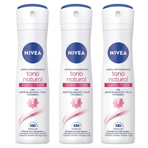 Nivea Pack 3 Desodorante Spray Mujer Aclarado Natural (150ml c/u) - Unifica el Tono y Protección 48h