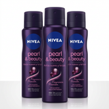 Nivea Pack 3 Desodorante Spray Mujer Pearl & Beauty Black (150ml c/u) - Fragancia Premium y Axilas Suaves 48h