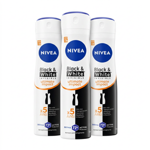 Nivea Pack 3 Desodorante Spray Mujer B&W Ultimate (150ml c/u) - Protección 5 en 1 y Ropa Impecable