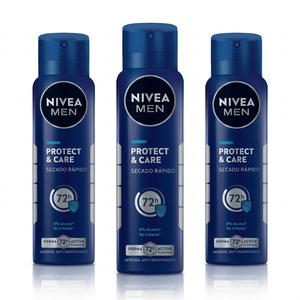 Nivea Men Pack 3 Desodorante Spray Protect & Care (150ml c/u) - Protección 48h y Cuidado Anti-Irritación