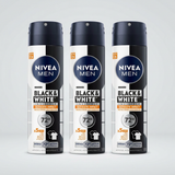Nivea Men Pack 3 Desodorante Spray B&W Ultimate (150ml c/u) - Protección 5 en 1 y Ropa Impecable