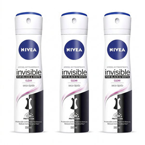 Nivea Pack 3 Desodorante Spray Mujer B&W Invisible Clear (150ml c/u) - Ropa Impecable y Protección 48h
