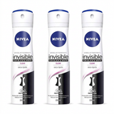 Nivea Pack 3 Desodorante Spray Mujer B&W Invisible Clear (150ml c/u) - Ropa Impecable y Protección 48h
