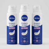Nivea Pack 3 Desodorante Spray Protect & Care (150ml c/u) - Protección 48h y Cuidado Superior