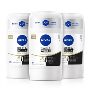 Nivea Pack 3 Desodorante en Barra Mujer Invisible Seco (54g c/u) - Máxima Sequedad y Ropa Impecable 48h